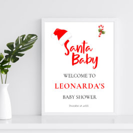 Välkommen till Santa Baby Winter Baby Shower Poster