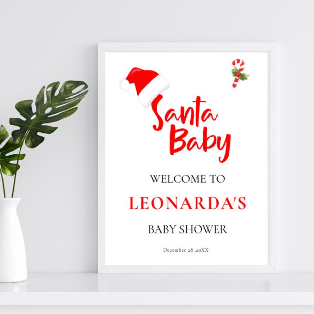 Välkommen till Santa Baby Winter Baby Shower Poster (Skapare uppladdad)