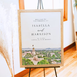 Välkommen till SANTA FE New mexico Skyline Bröllop Poster