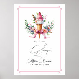 Välkommen till Scoop Glass Bröllopsdusch Poster