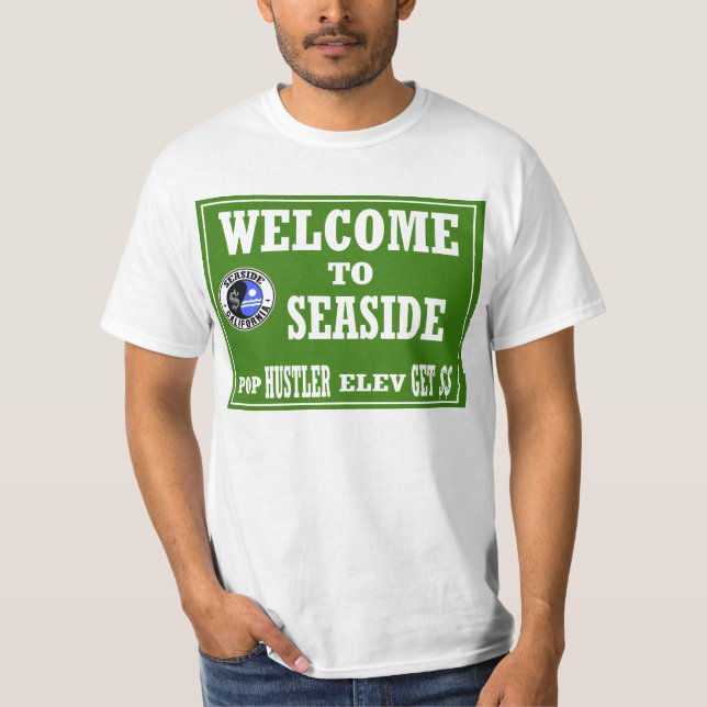 Välkommen till Seaside - T-Shirt (Framsida)