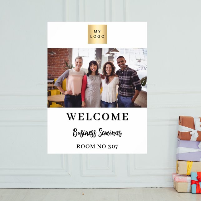 Välkommen till seminariet om logotyp av vita fotof poster (Skapare uppladdad)