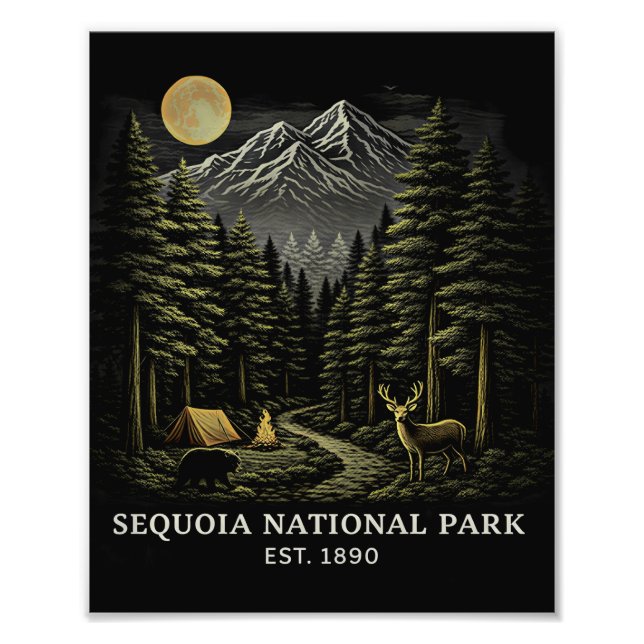 Välkommen till Sequoia National USA Park  Fototryck (Framsidan)