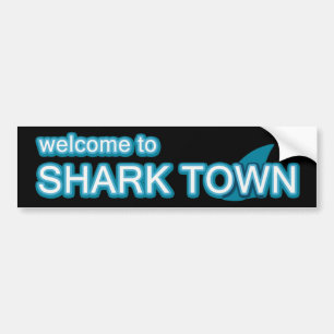 Välkommen till Sharktown Bildekal