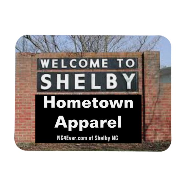 VÄLKOMMEN TILL SHELBY Hometown Apparel Magnet (Horisontell)