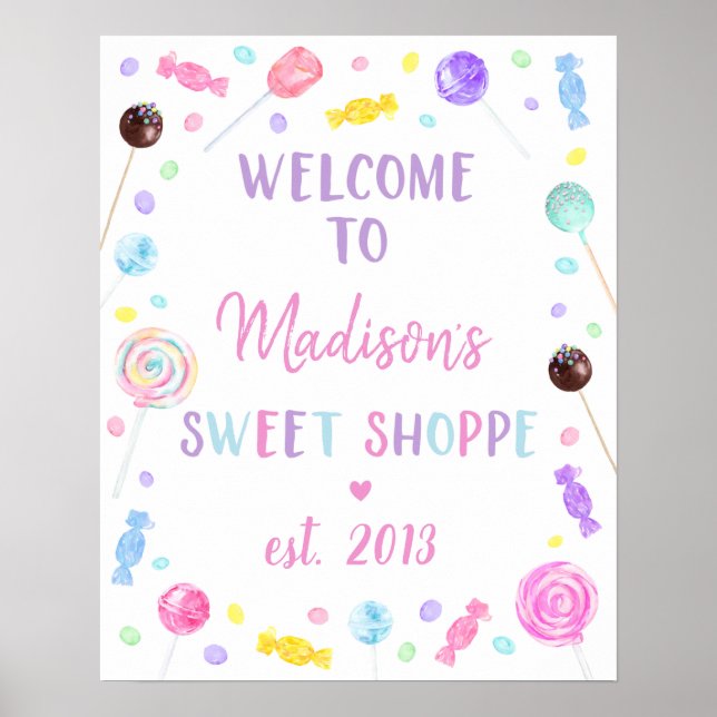 Välkommen till Shop Lollipop Candy Birthday Poster (Framsidan)