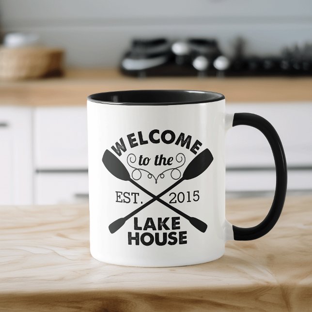 Välkommen till Sjö House Rustic Paddles Mugg (Skapare uppladdad)