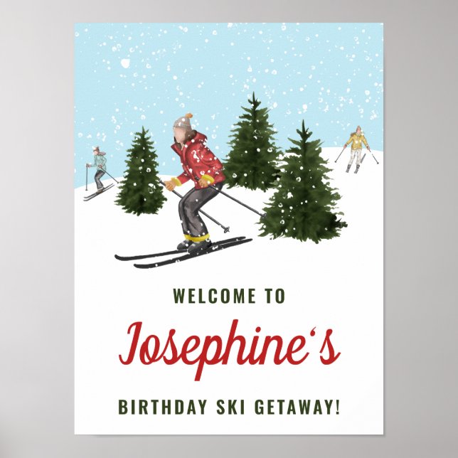 Välkommen till skidåkande kvinnors skidresa födels poster (Framsidan)