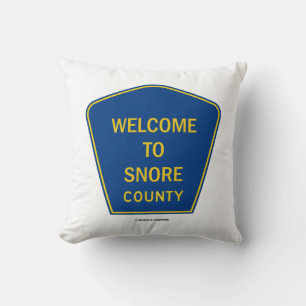 Välkommen till Snore County (Transport-tecken) Kudde