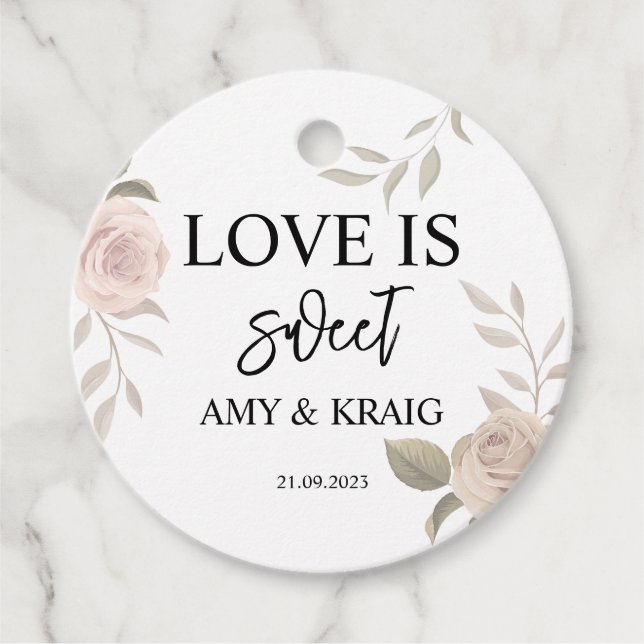 Välkommen till sommarGreenery Bröllop Gåvor Etiketter (Framsida)