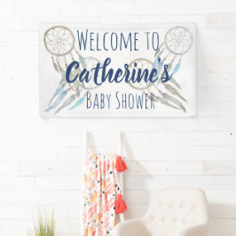Välkommen till söt Blue Boho Dreamcatcher Baby Sho