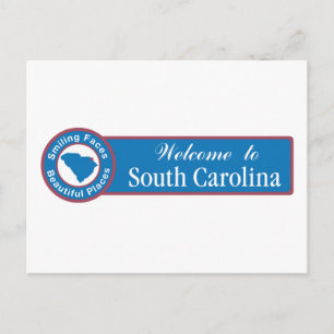 Välkommen till South Carolina - USA Road Sign Vykort