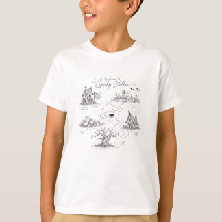 Välkommen till Spooky Hollow Halloween-karta T Shirt
