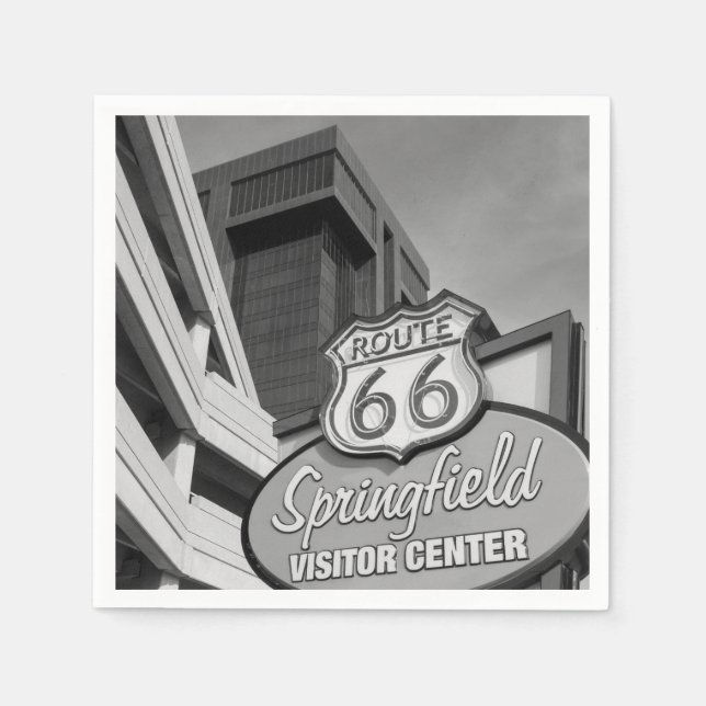 Välkommen till Springfield Grayscale Pappersservett (Framsidan)