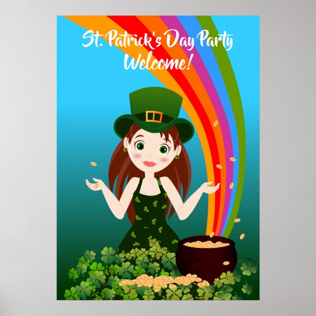 Välkommen till St. Patrick's Kids Party Poster (Framsidan)