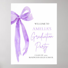 Välkommen till Studentfesten lila Bow Coquette Poster