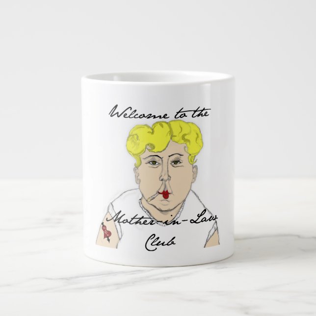 Välkommen till Svärmor Klubb Specialty Mugg Jumbo Mugg (Framsidan)