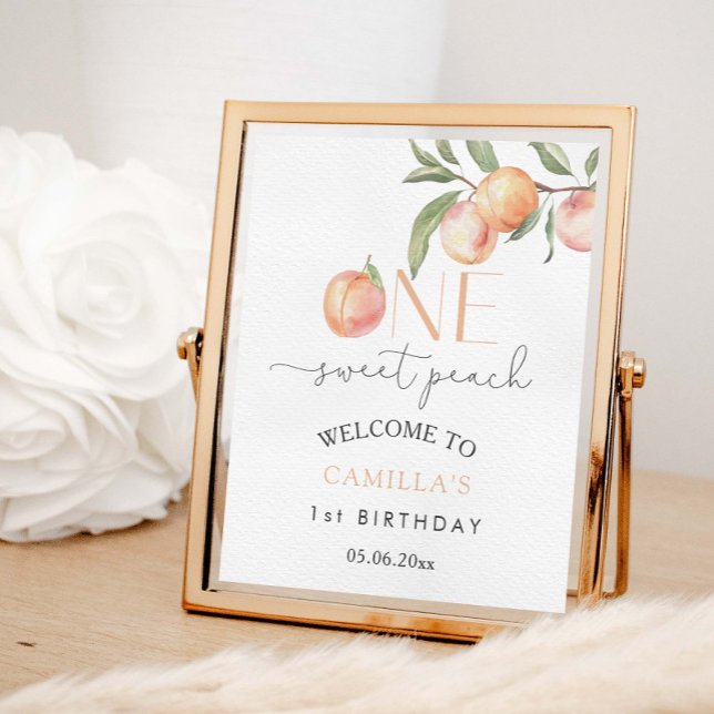 Välkommen till Sweet Peach Födelsedagsfest Poster (Skapare uppladdad)