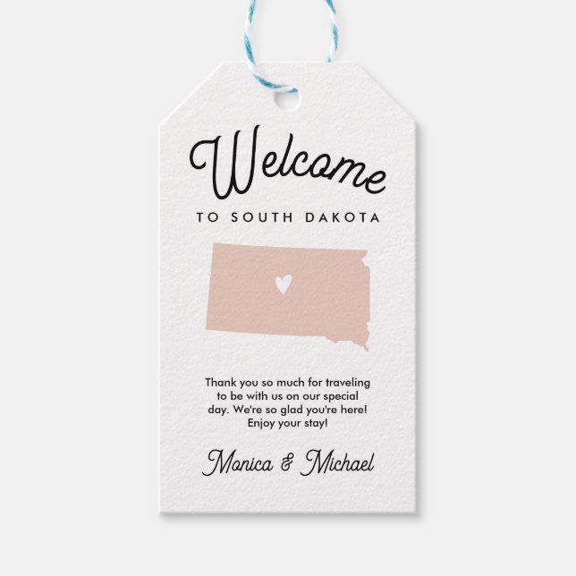 Välkommen till SYDDAKOTA Bröllop ANY FÄRG! Presentetikett (Framsidan)