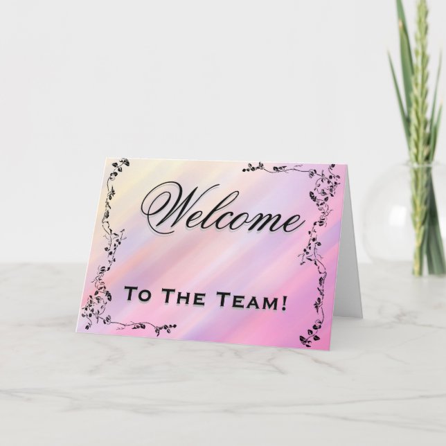 Välkommen till Team Swirl Blommigt Black & White C Kort (Framsida)