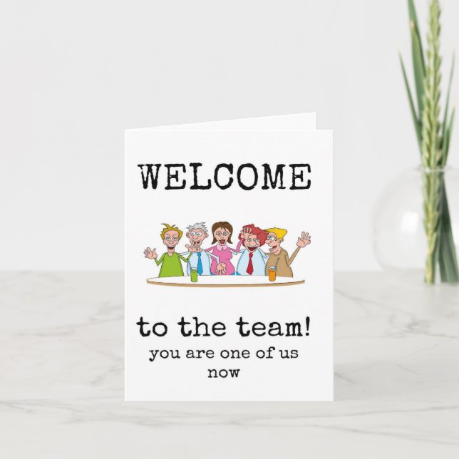 Välkommen till teamet, du är en av oss nu, kort (Framsida)