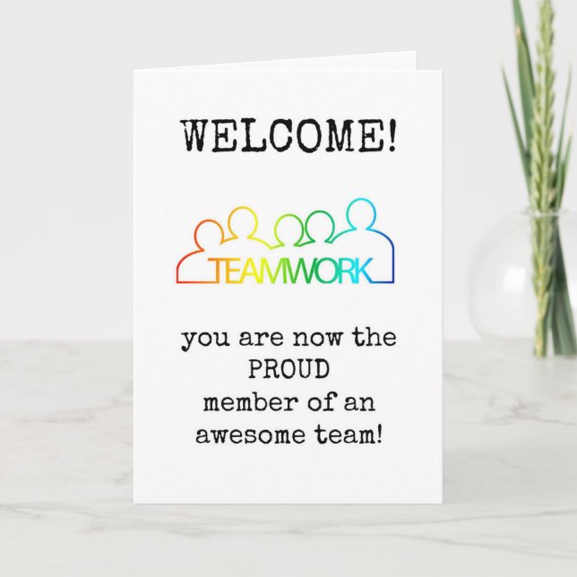 Välkommen till teamet, nytt medarbetarkort kort (Framsida)
