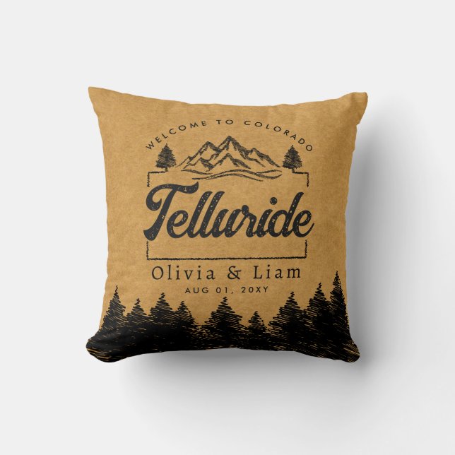 Välkommen till Telluride Colorado Bröllop minimali Kudde (Framsida)