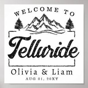 Välkommen till Telluride Colorado Bröllop minimali Poster