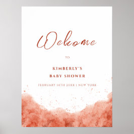 Välkommen till Terracotta Boho Desert Baby Shower Poster
