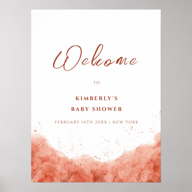 Välkommen till Terracotta Boho Desert Baby Shower Poster (Framsidan)