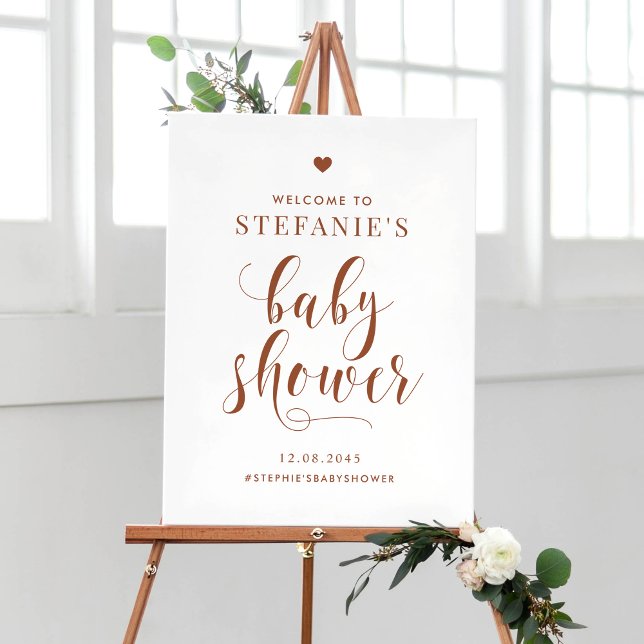 Välkommen till Terracotta fold Script Baby Shower Poster (Skapare uppladdad)