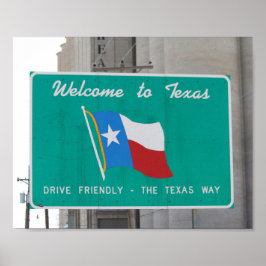 Välkommen till Texas Highway Sign Poster
