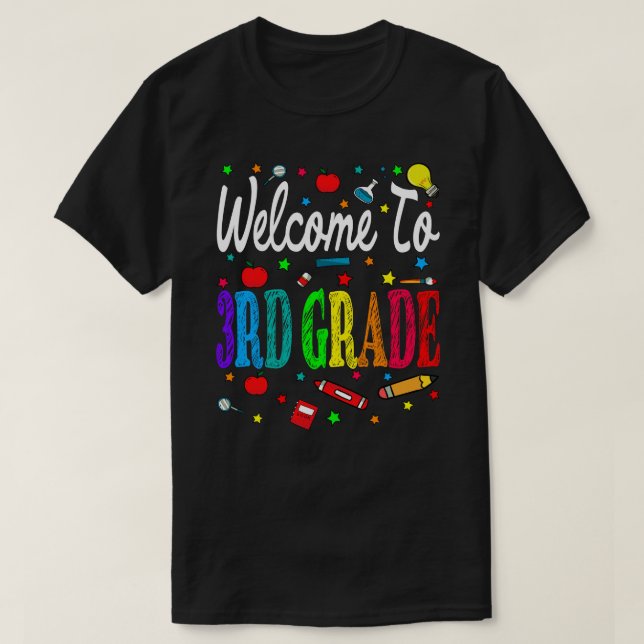 Välkommen till tredje Klass Back to school T Shirt (Design framsida)