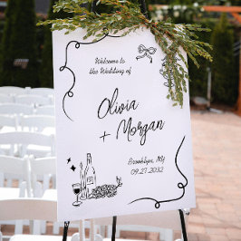 Välkommen till Trendig Scribble Doodle Script Bröl Poster