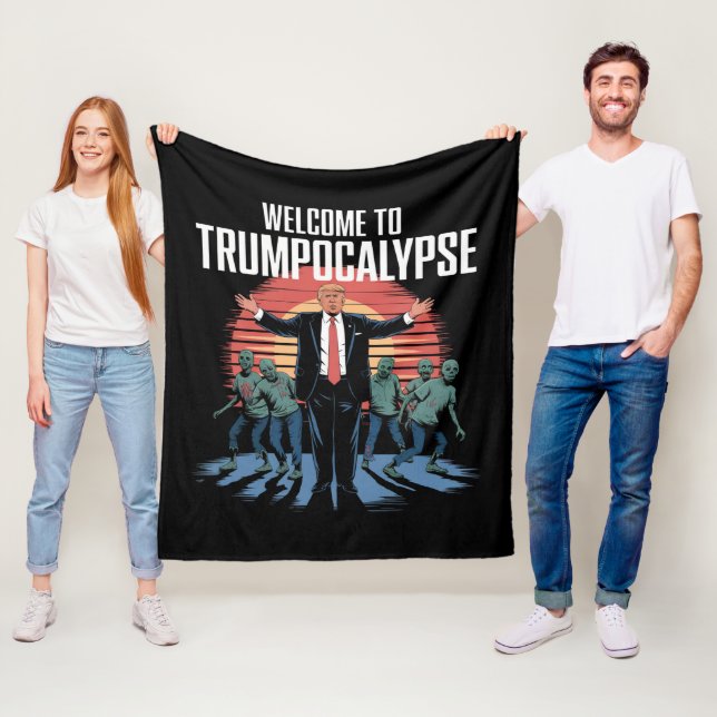 Välkommen till Trump-ocalypse Funny Trump Hallowee Fleecefilt (På plats)