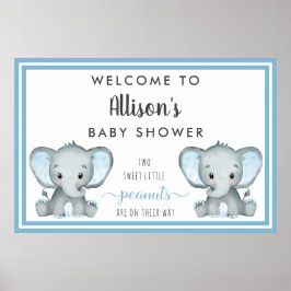 Välkommen till tvilling pojkarnas baby shower poster