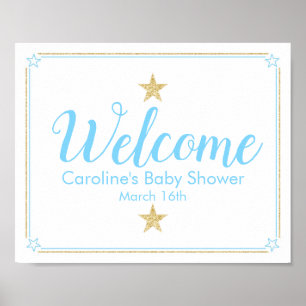 Välkommen till Twinkle Little Star Blue Guld Baby Poster