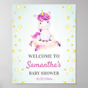 Välkommen till Unicorn Flicka Shower Sprinkle Part Poster