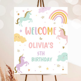 Välkommen till Unicorn Magic Rainbow Girl Birthday Poster