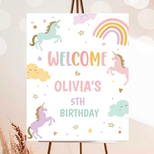 Välkommen till Unicorn Magic Rainbow Girl Birthday Poster (Skapare uppladdad)