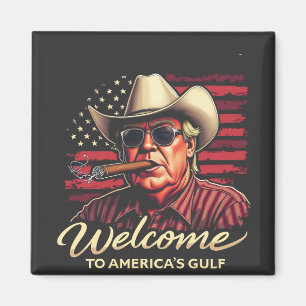 Välkommen till USA:s Bukt Funny Trump America Magnet