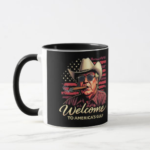 Välkommen till USA:s Bukt Funny Trump America Mugg