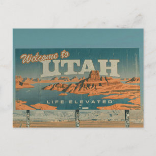Välkommen till Utah Highway Sign Photo Vykort