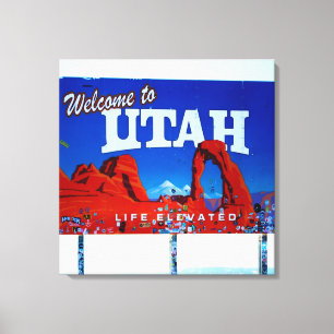 Välkommen till Utah-signatur Canvastryck