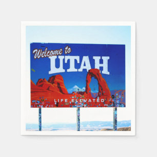 Välkommen till Utah-signatur Pappersservett
