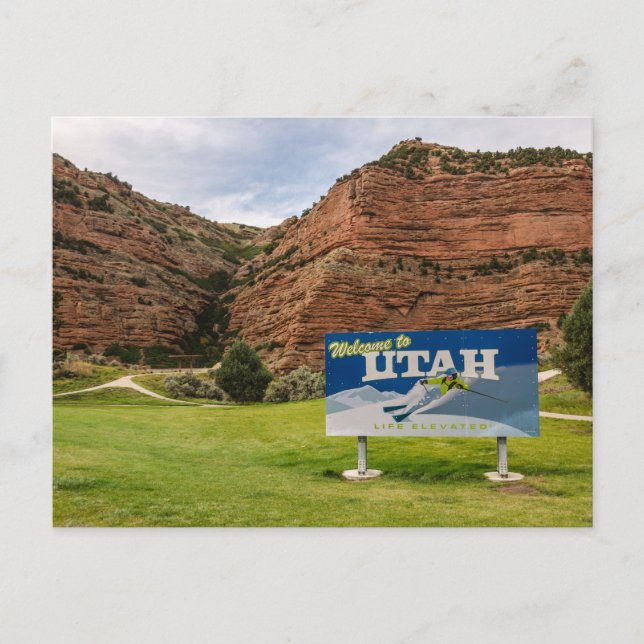 Välkommen till Utah-signatur - tillståndssignature Vykort (Framsida)