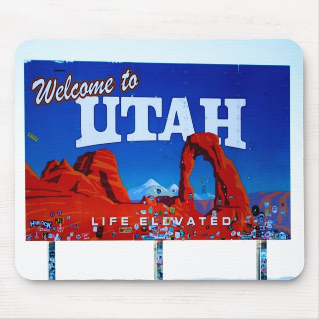 Välkommen till Utah-skylt Musmatta (Framsidan)