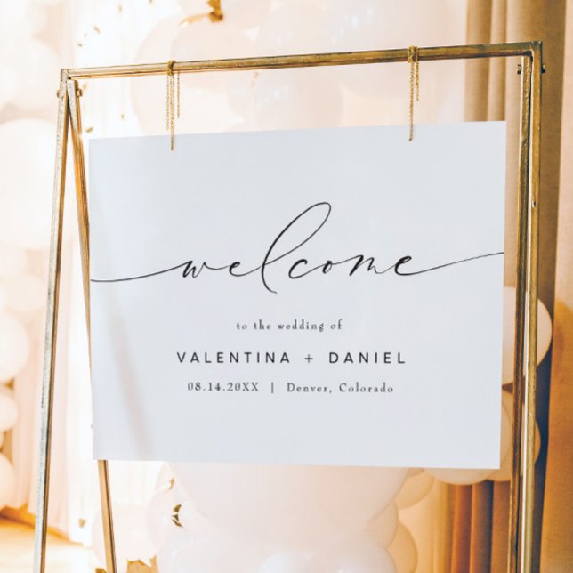 Välkommen till VALENTINA Modern Elegant Script Brö Poster (Skapare uppladdad)