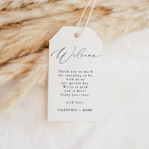 Välkommen till VALENTINA Modern Elegant Script Brö Presentetikett