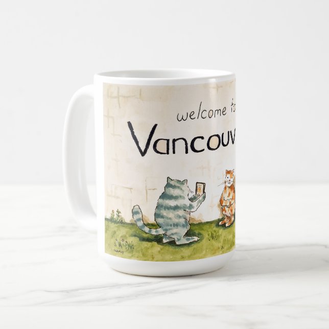 Välkommen till Vancouver WA Kaffemugg (Framsida vänster)